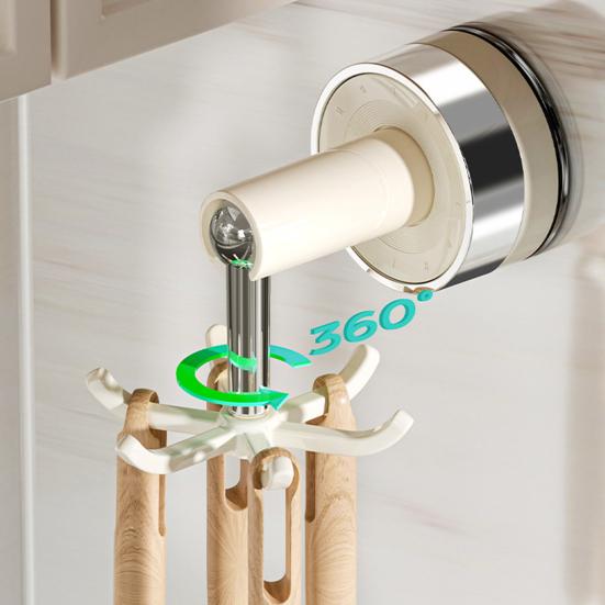 Yousheng Suction Cup Wall Hook 360 Degree Swivel Storage Hook No Drilling 6-Claw Ceiling Hook for Kitchen Utensils Bathroom And Entryway
