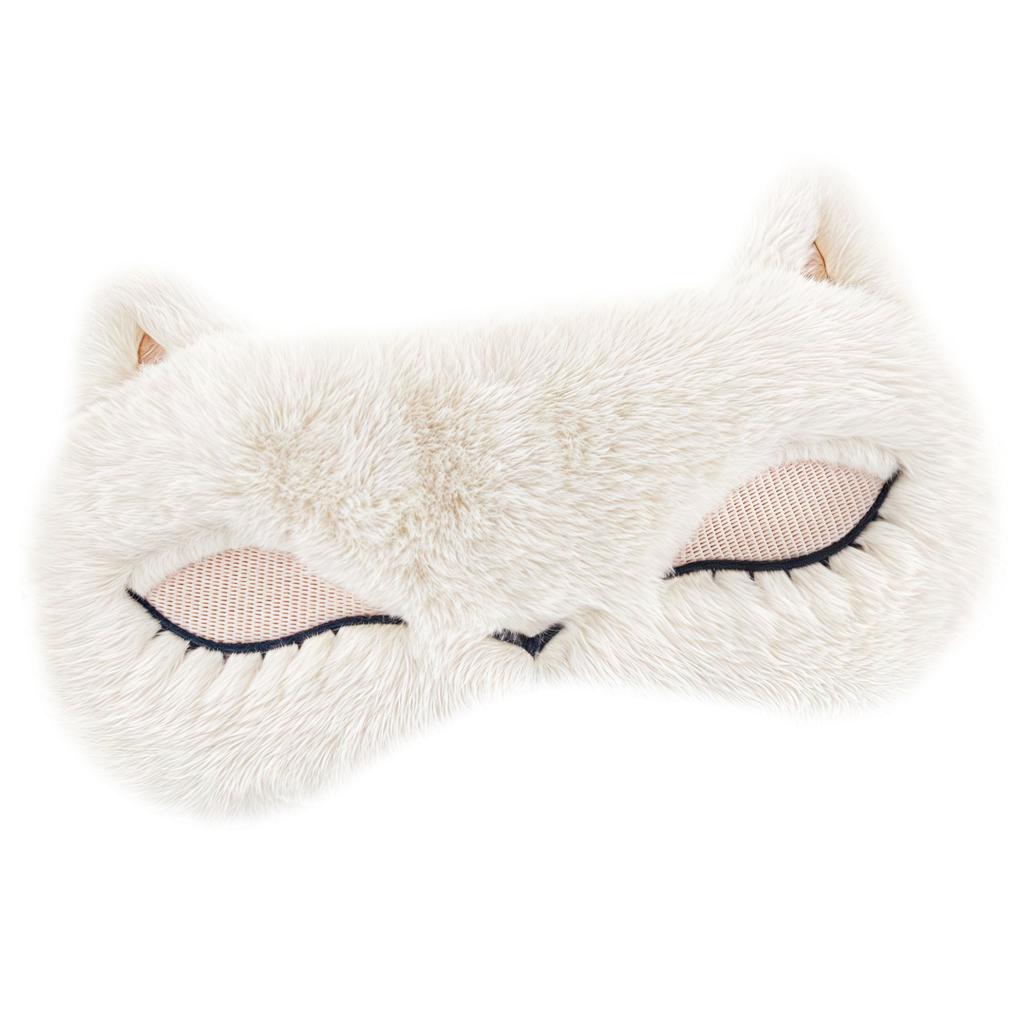 Joycorex Lekka Maska na Oczy na Gorąco z Automatyczną Temperaturą, Zdalnym Sterowaniem, Możliwością Prania i Japońską Puszystą, Idealna do Snu i Urocza Lisia, Zasilana przez USB