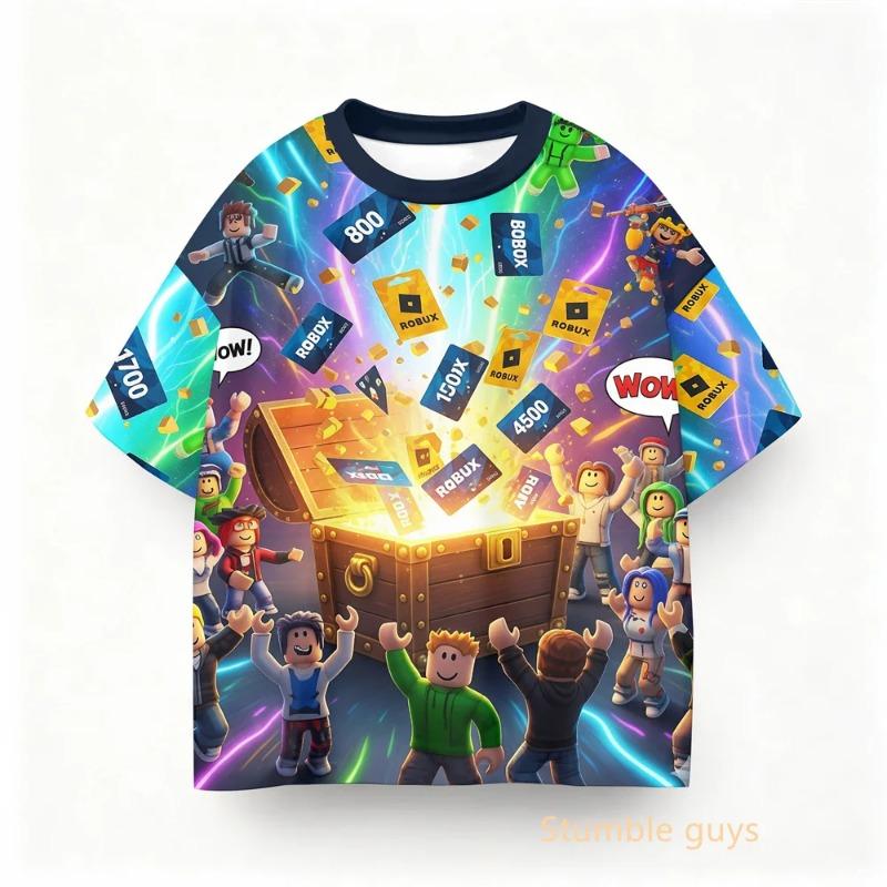 Summer Children Roblox Game Print Tee Boys Clothes Girls Anime