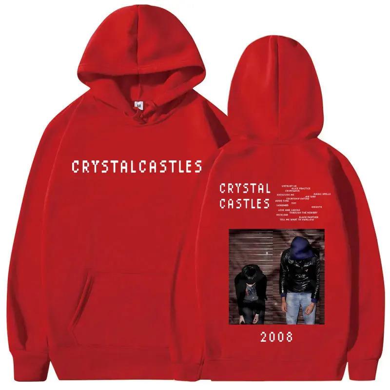 Felpa con Cappuccio Coppia Cartone Animato Anime Taglia Europea Stampa Felpa con Cappuccio Crystal Castles