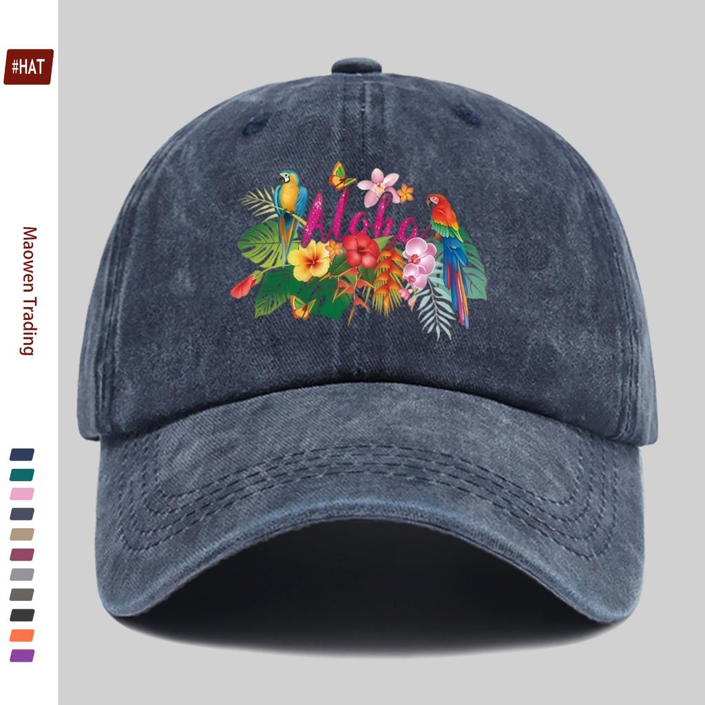 Pc Hawaiian Tropical Aloha Parrot Floral Print Baseball Cap Travel Joyful Pet Element Print Design Sun Hat Comfortable Lightwei