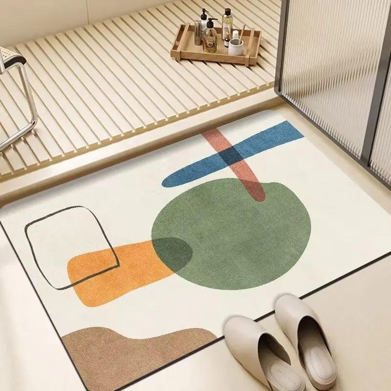 Simple Line Pattern Door Front Mat Decoration Home Bathroom Floor Mat