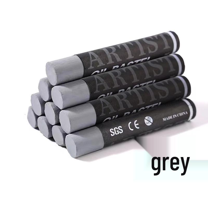 Supermjuk enfärgad oljepastellpinne - Vit, Svart eller Grå