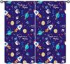 Solar System Window Curtains, Outer Space Space Astronaut Galaxy Window Treatments for Kids Boys Girls Bedroom Living Room