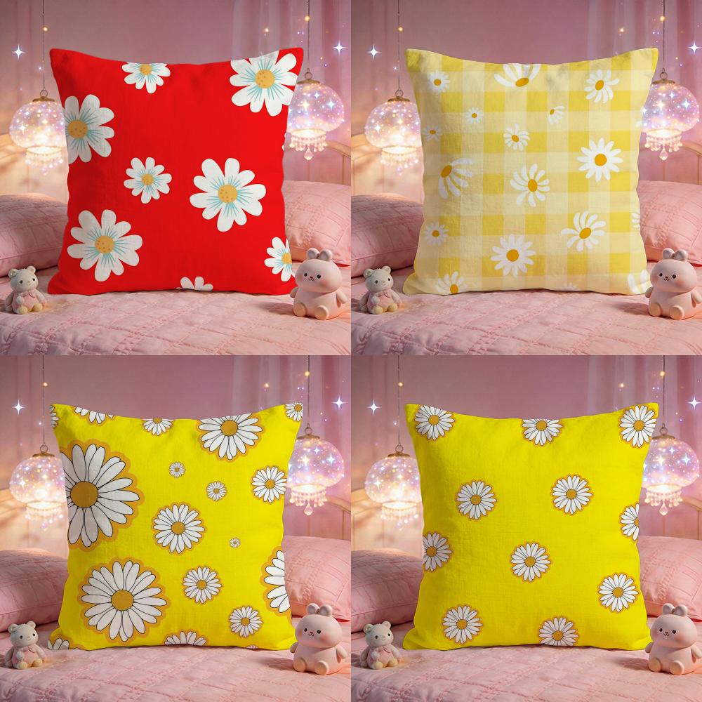 Fresh Daisy Bloom Cushion Cover Premium Comfort Reversible Pillow Cove Two In One Design for Any Room Car Interior