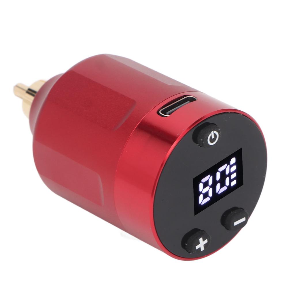 Tattoo Power Supply Wireless 4‑12V DC5V 1A LCD Display 1200mAh USB Rechargebale RCA Tattoo Pen