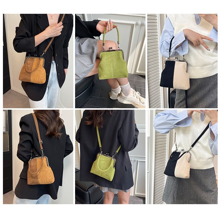 Vintage eenvoudige handtas dames schoudertas