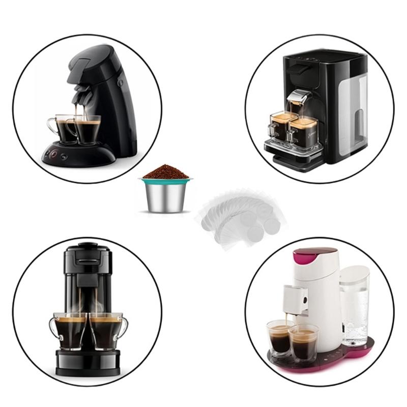 Coffee Capsules Cup Seal Film Set Stainless Steel Espresso Container Suitable for Espresso Machines Home Office Use