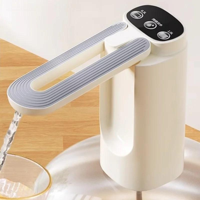 Electric Water Gallon Bottle Pump with 3Mode Automatic Folding Water Dispenser Pump Rechargeable Foldable Desk Water Bottle Pump
