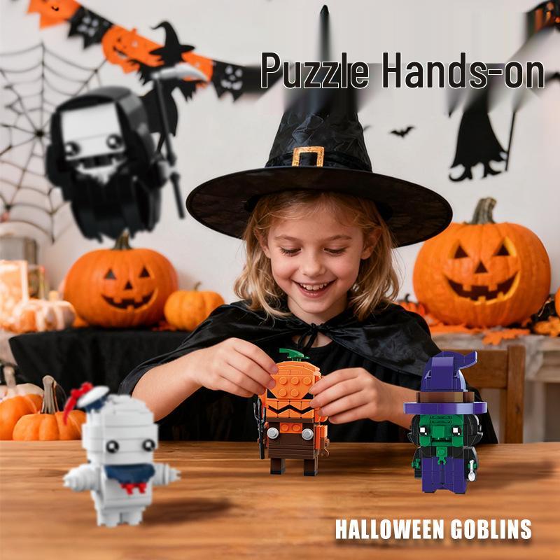 Compatible Ghost & Pumpkin Halloween Building Blocks - Creative Educational Toy for Kids