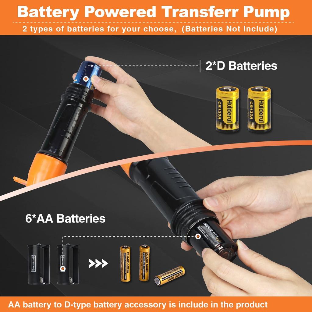 Portable Fuel Transfer Pump 2.2 GPM Battery Operated Electric Siphon for Gas Diesel Water Oil Extractor   Portable Hand Pump for Vehicle Boat Owner E