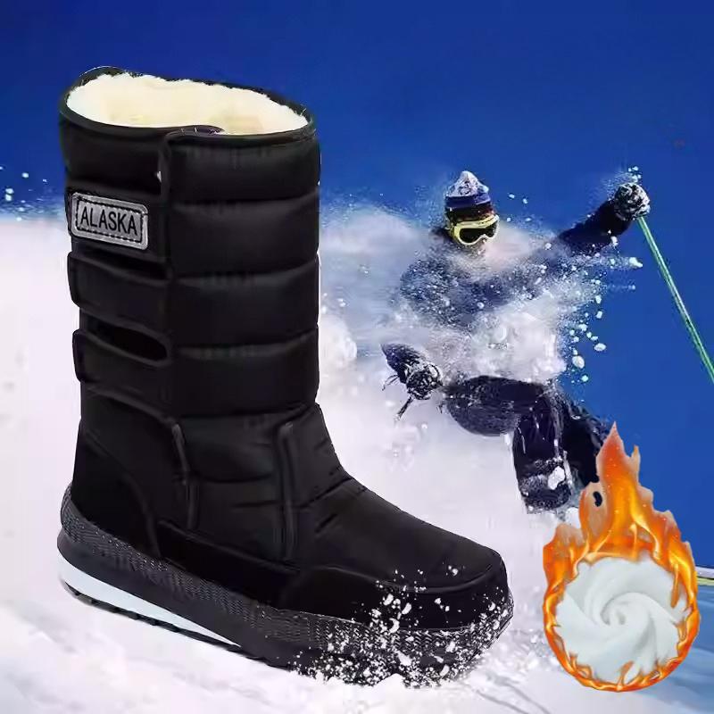 Winter Shoes Women Boots Big Size 36-45 Men Mid-Calf Snow Boots Women Waterproof Platform Couples Botas