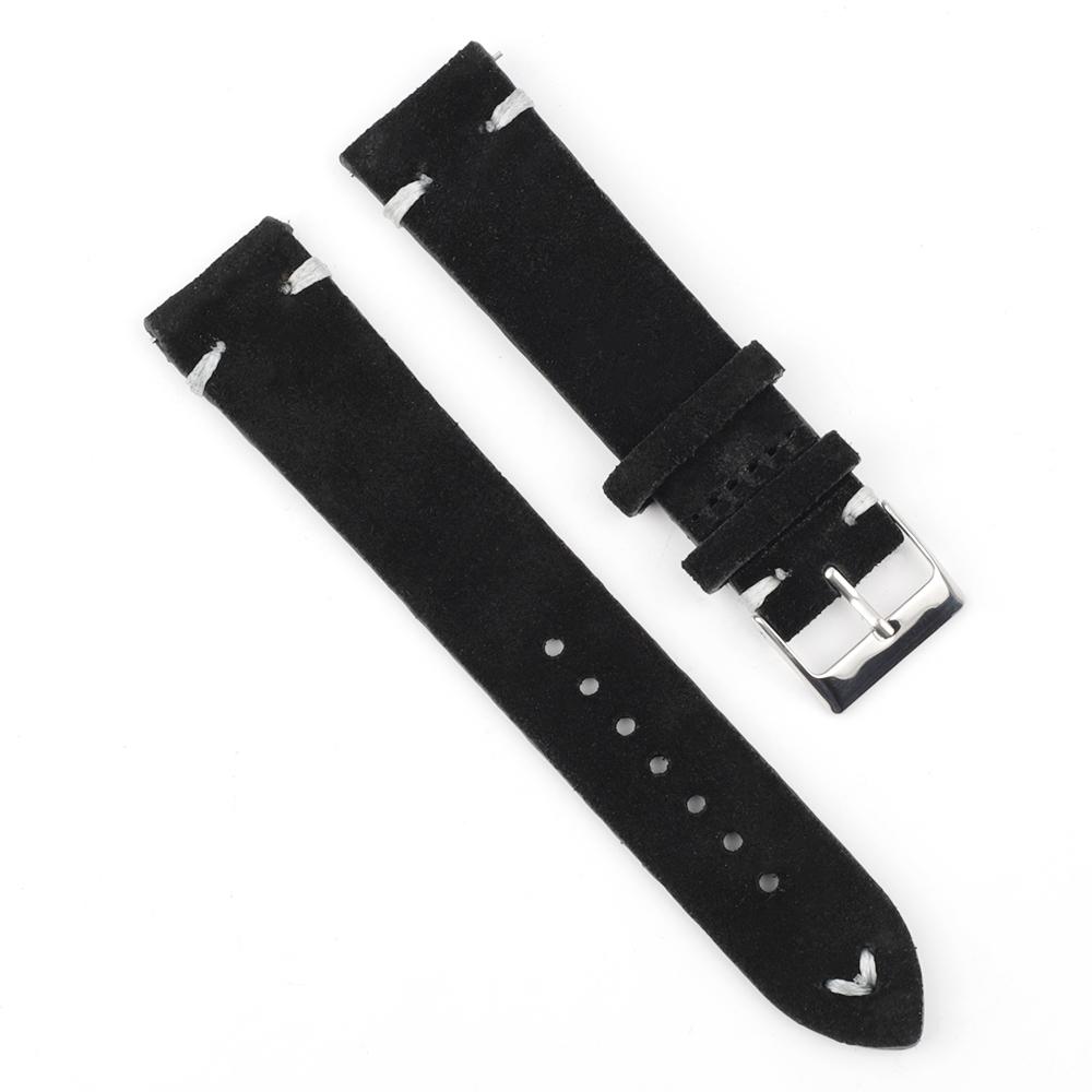 High Quality Vintage Suede Leather Watch Straps Blue Watch Bands Replacement Strap for Watch Accessories 18mm 20mm 22mm 24mm