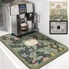 Vintage Kitchen Drain Mat Coffee Maker Carpet Mats for Drying Dishes Nordic Desk Cup Coasters Absorbent Dinnerware Placemat