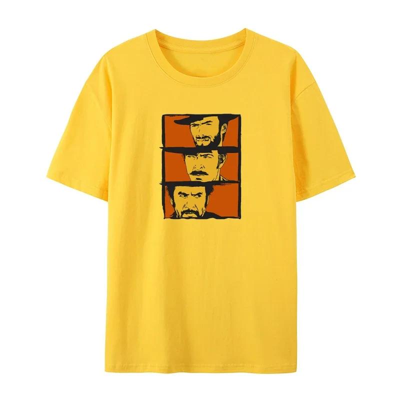 The Good the Bad and Ugly Blondie Angel Eyes Tuco Denim T-Shirt Herren Damen Il Buono Brutto Cattivo Oversized Baumwoll-T-Shirt