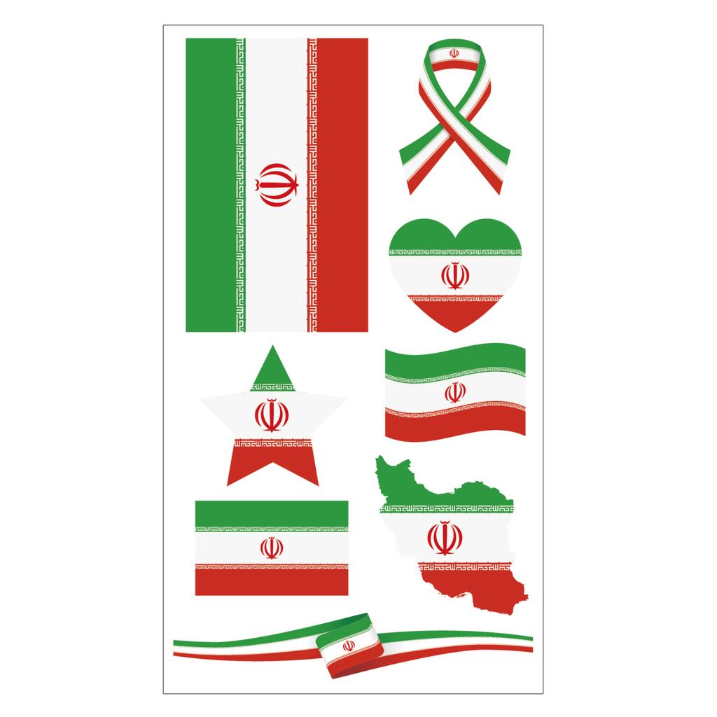 Flag Design Temporary Tattoos Set of Multiple Shapes for Events Parties Festivals and Sports Fans Temporary Tattoos