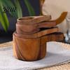 Rustic Kitchen Utensils Wooden Measuring Cups And Spoons Set Coffee Bean Powder Durable Tools Spoon Nested Baking for Accurate Cooking Decor