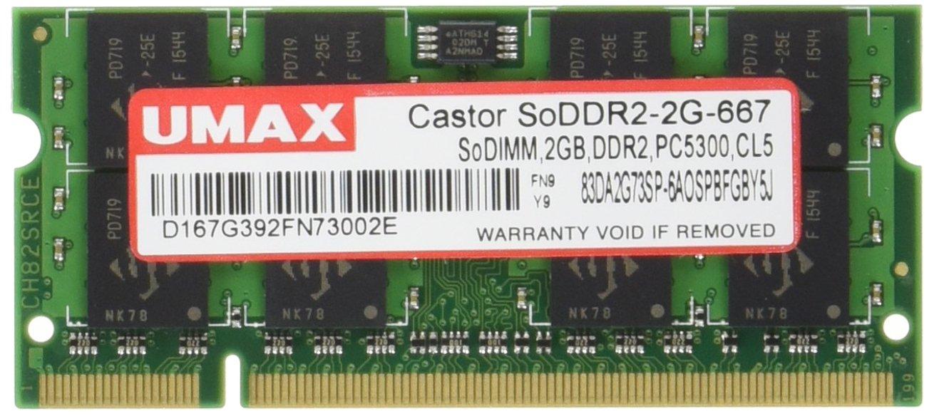 

UMAX 2GB Castor SO-DIMM DDR2-667 SoDDR2-2G-667 чистий