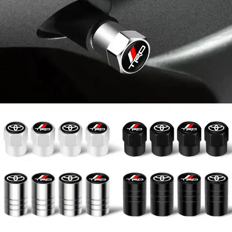4Pcs Matt Car Wheel Tire Valve Caps for Toyota TRD RAV4 Corolla Camry Frontier Supra C-HR Tacoma PradoCorolla CHR Accessorie