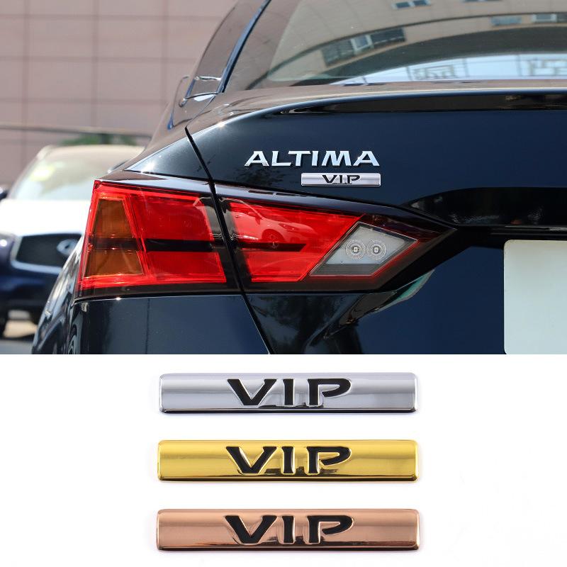 Car VIP Metal Car Sticker New Teana Duke VIP Word Logo Car Logo Tail Logo Side Label Fender Body Scratch Sticker