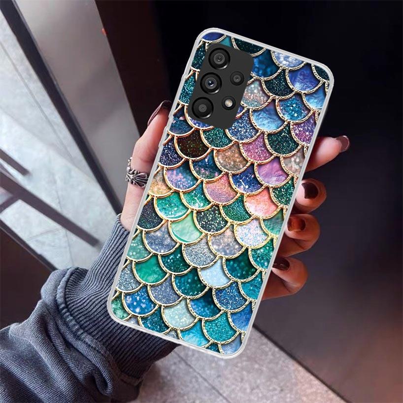 Fish Scale Pattern Mermaid Phone Case For Samsung Galaxy A12 A52S A42 A32 A22 A51 A50 Note 20 Ultra 10 S10 Plus A71 A70 A31 A30