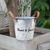Metal Flower Pot Planters with Handles Decorative Metal Bucket Vintage-Style Country Wedding 13x12cm/5x4.7-inch Durable