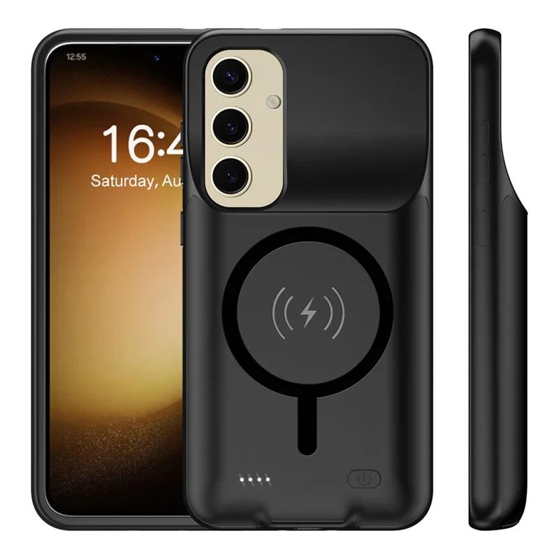 

For Samsung Galaxy S25+ TPU Edge Charging Case 10000mAh Extended Battery Magnetic Case чёрный