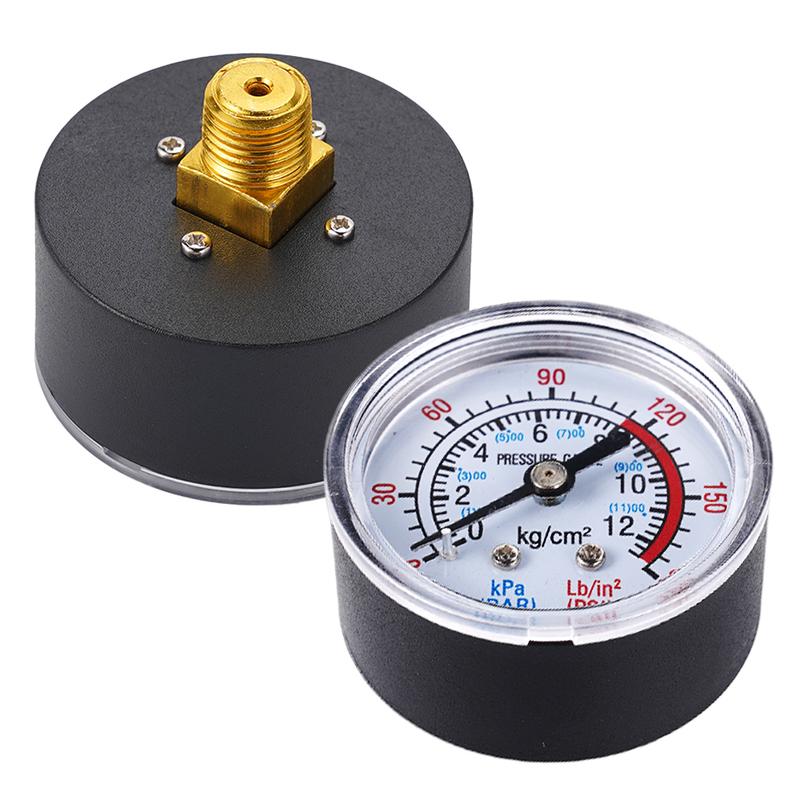 Bar Air Pressure Gauge Thread 1/4 BSP Thread 0-180 PSI 0-12 Manometer Double Scale For Air Compressor Pneumatic Hydraulic Fluid