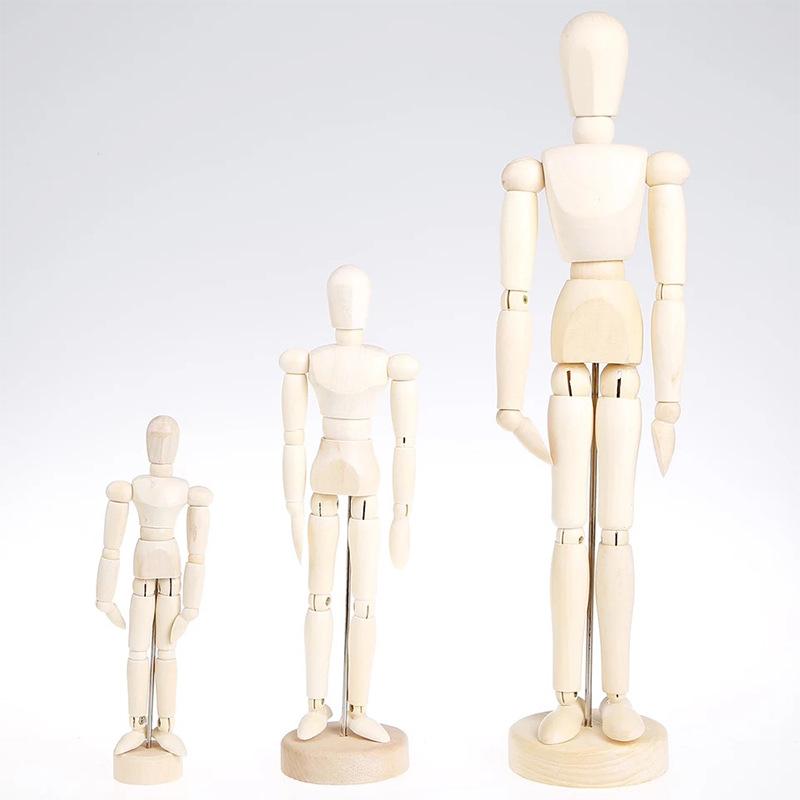 Paint Sketch Wooden Man Model Artist Movable Limbs Doll Art Draw Action Figure Mannequin Kids Toy