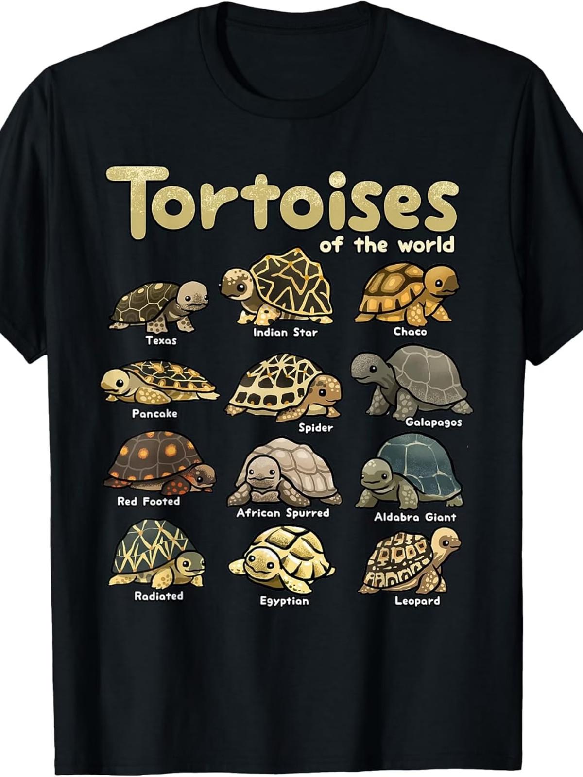 Tortoise Animals of the World Cute Reptile Turtle Lover T-Shirt S