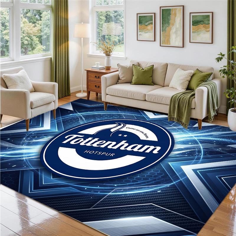 Tottenham Hotspur Design Crystal Velvet Rug Soft Decorative Mat for Bedroom Entrance