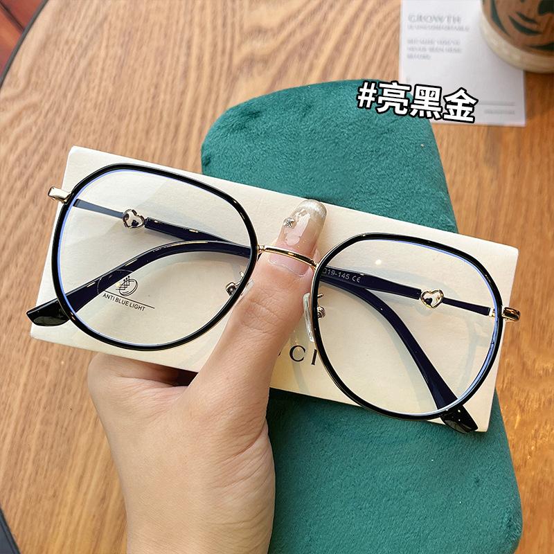 Fashion Style Eyeglass Frame For Women  Material Blue Light Blocking Women'S Glasses Round Shape Decorative Glass