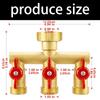 3 Way Garden Hose Splitter Heavy Duty 304 Solid Brasses Water Valves for Outdoor Watering and Irrigation