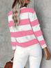 European and American Striped Round Neck Long Sleeve Casual Women's T-shirt for Spring and Autumn.