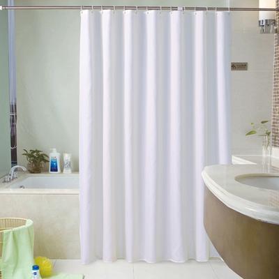White Shower Curtains Waterproof Thick Solid Bath Curtains For Bathroom Bathtub Large Wide Bathing Cover 12 Hooks