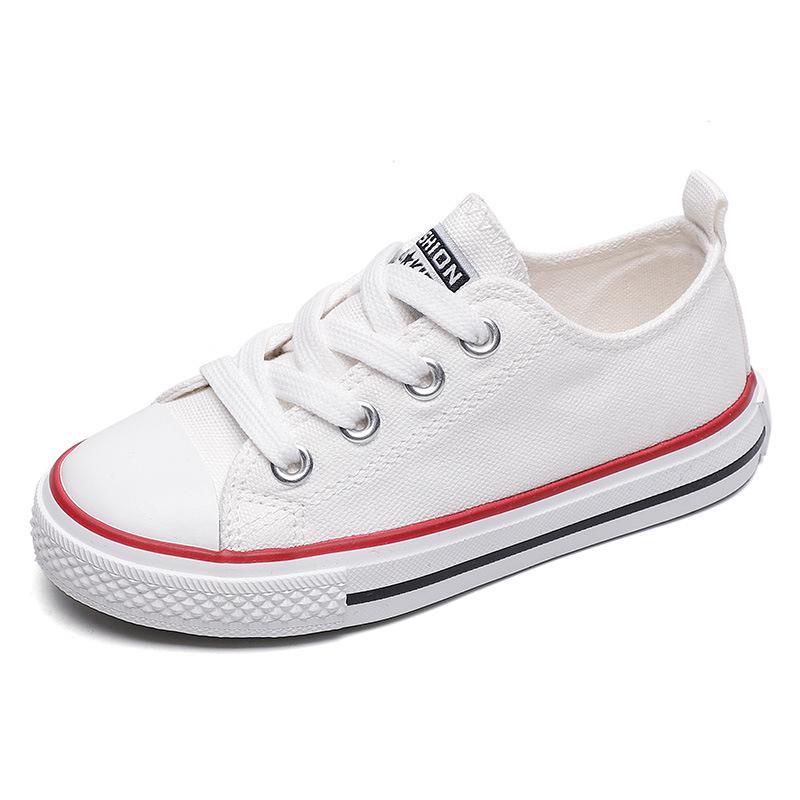 Scarpe genitore-figlio per ragazzi e ragazze con lacci scarpe casual in tela bianche per bambini scarpe da ginnastica per neonati sneake