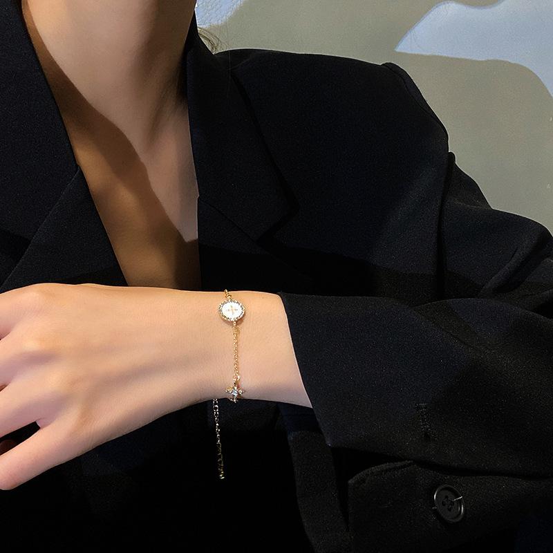 ins niche design micro-inlaid zircon Mori light luxury girlfriend student cold bracelet Internet celebrity bracelet bracelet