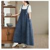Vintage Denim Maxi Dress Women Plus Size Loose Casual Basic Sleeveless Long Dress Cotton