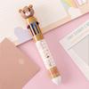 8Pacm 1k 0,5m0-em-1 Caneta Esferográfica Multicolorida 10 Cores Canetas Esferográficas Retráteis Urso Para Material Escolar Estudantes Crianças Presentes 5ml