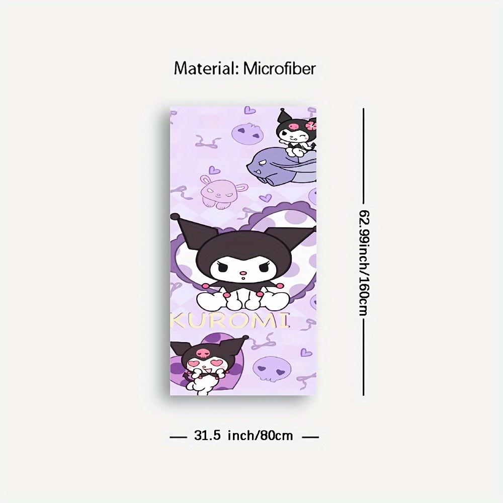 1 Sanrio Kuromi Cartoon Towel Quick-drying Beach Towel Everyday Towel Absorbent Bath Towel Digital Print Beach Towel W30*H60(CM)