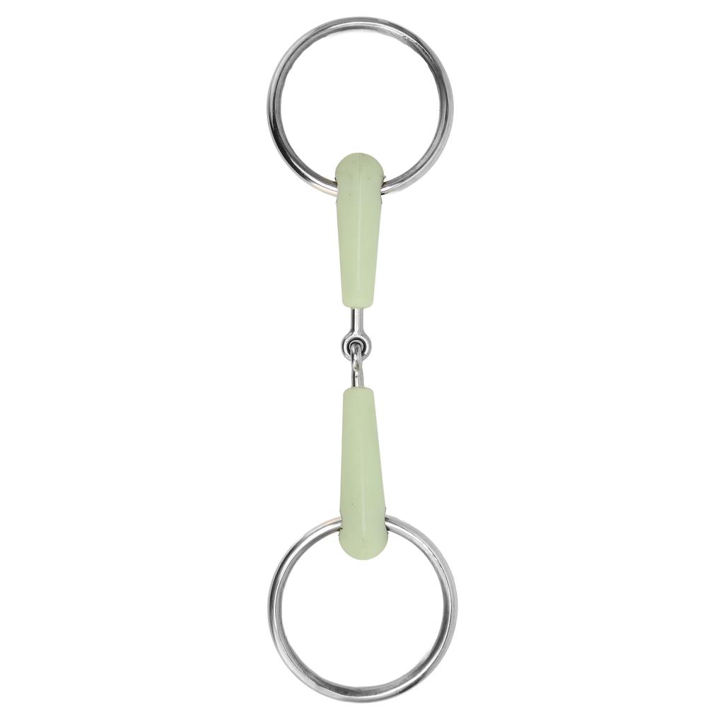 Horse Snaffle Bit Rubber Wrapped Stainless Steel Loose Ring Horse Mouth Bit for Training Riding