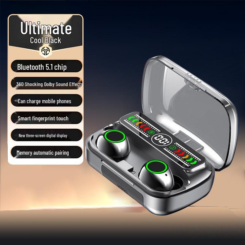 M100 Bluetooth Earbuds: High-Quality Sound, Long Battery Life, Noise-Cancelling Calls, Gaming Low Latency, Digital Display