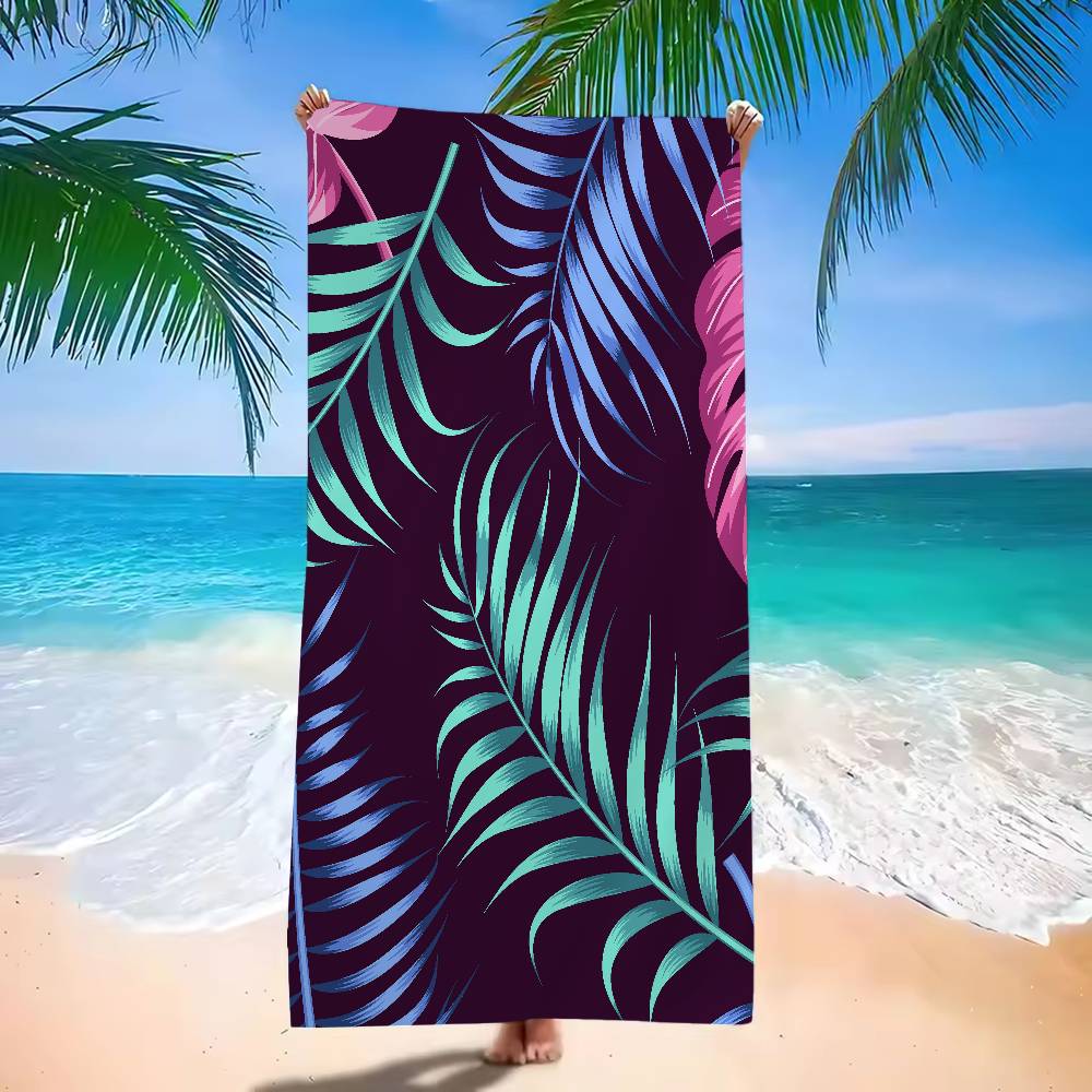 Tropical Plant Pattern Print Cartoon Beach Towel Cute Kawaii Room Decor Bath Girls Children Hand Towels For Bathroom Shower