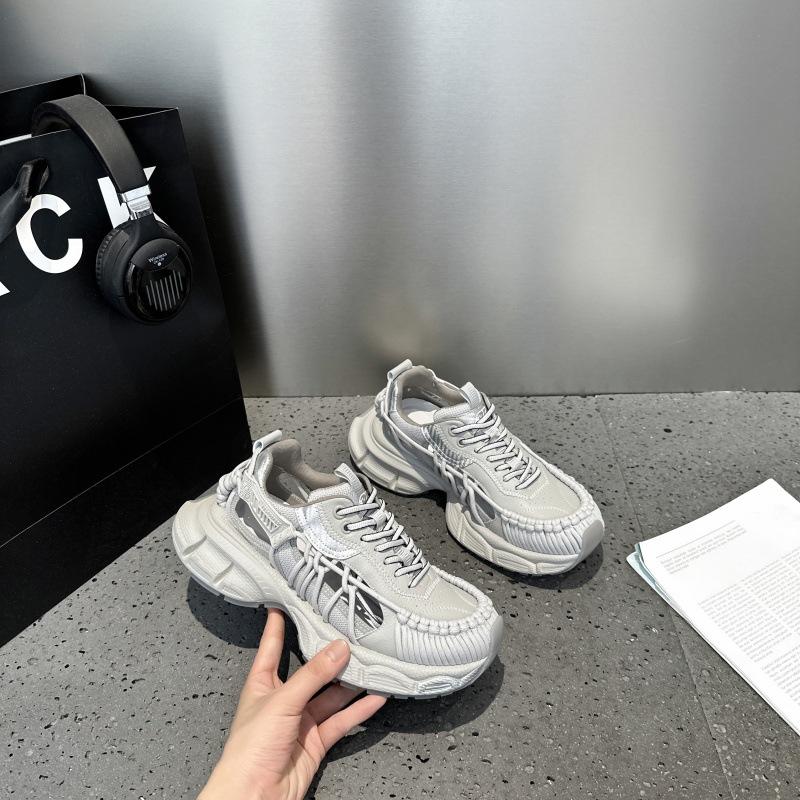 Casual shoes women's summer hollow XL men's and women's platform-soled couples' sports breathable single shoes