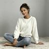 Cross-border Amazon Hot-selling Crew Neck Pearl Buckle Imitation Mink Sweater Jacket Short Solid Color Knitted Cardigan Women