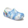 Crocs Outdoor Beach Clogs Sports Sandals Tie-Dye Kids Sandals White Blue 206818-100