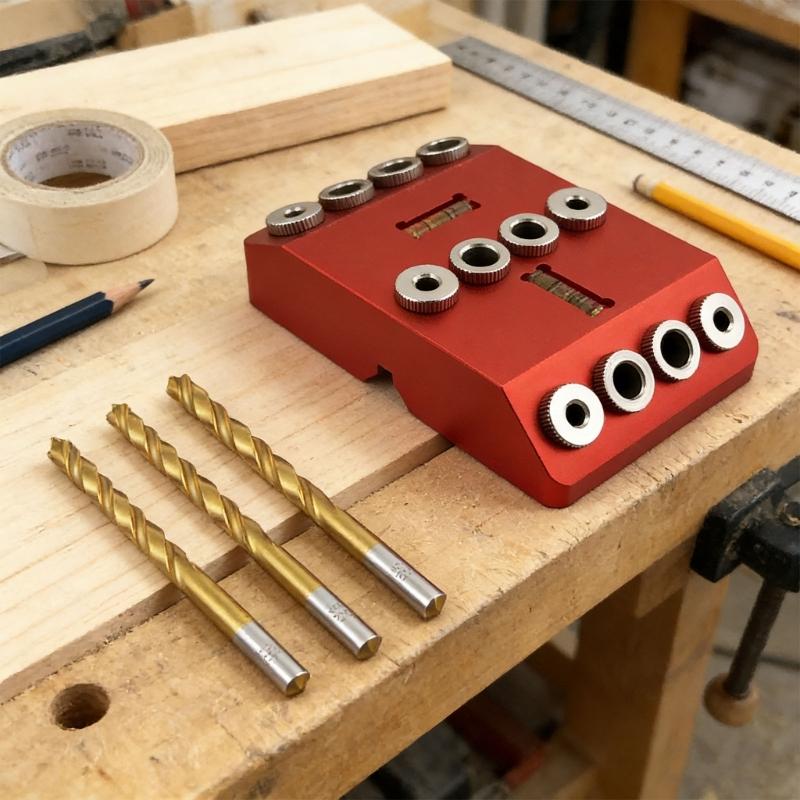Professional Woodworking Drill Guide highlighting Fixed 30 45 90 Degree Positions For Exact Hole Placement On track Components