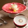 Red Mushroom Ceramic Plate New Cutlery Bowl High-looking Western Plate Tea Desserts Tray Household Decorative Food Afternoo U7L5