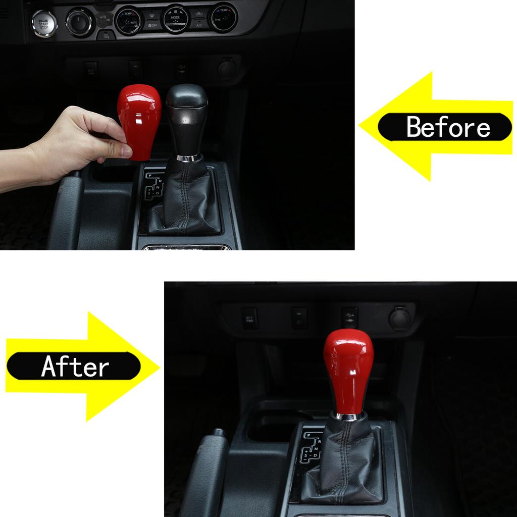 ABS Sports Red Gear Shift Head Cover trim For Toyota Tacoma 2016-