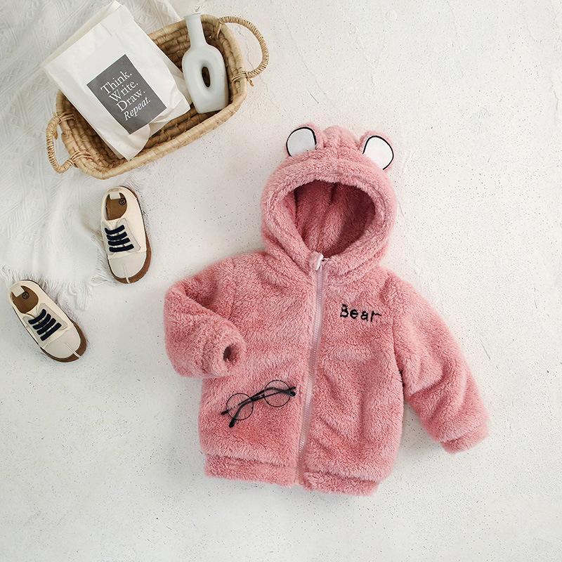 Kinder-Bär-Mantel, mit Fleece gefüttert, hält das Baby warm, Wintermantel, Unisex-Kinder-Baumwollmantel